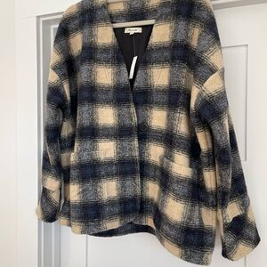 Madewell Blue and Cream Plaid Jacket